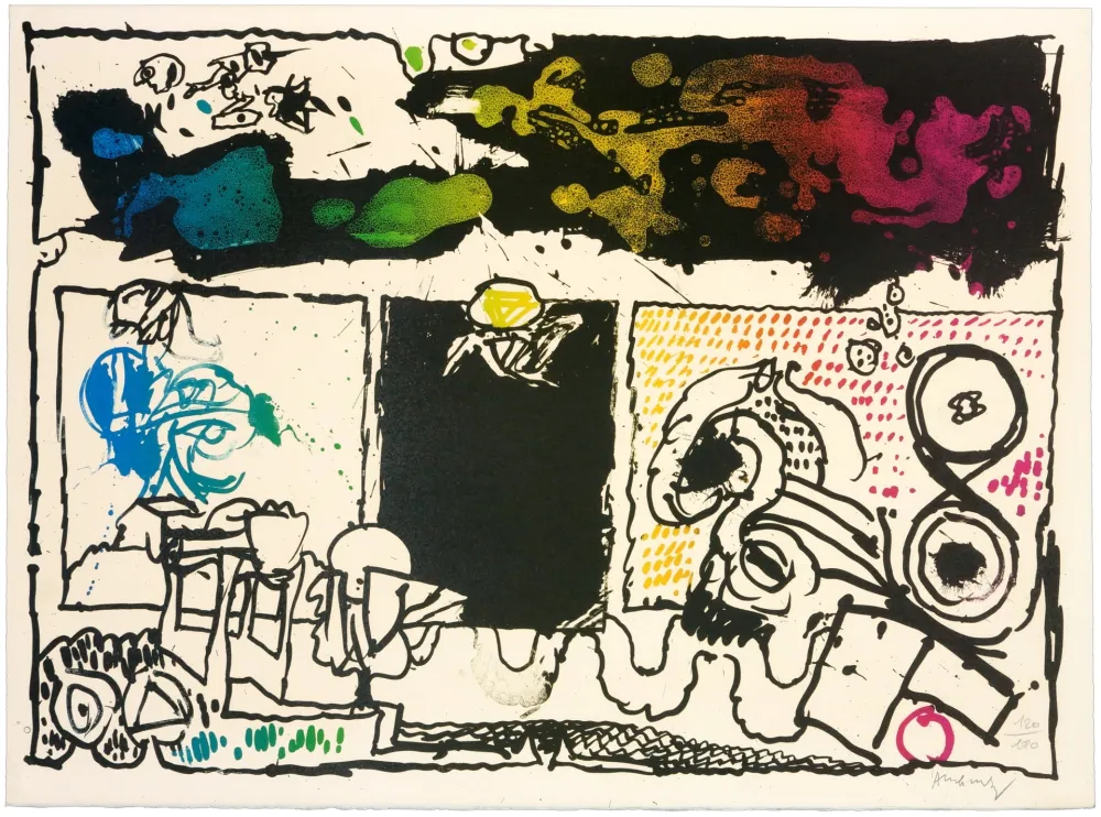 石版画 Alechinsky - Découverte de l'acide (acte I)