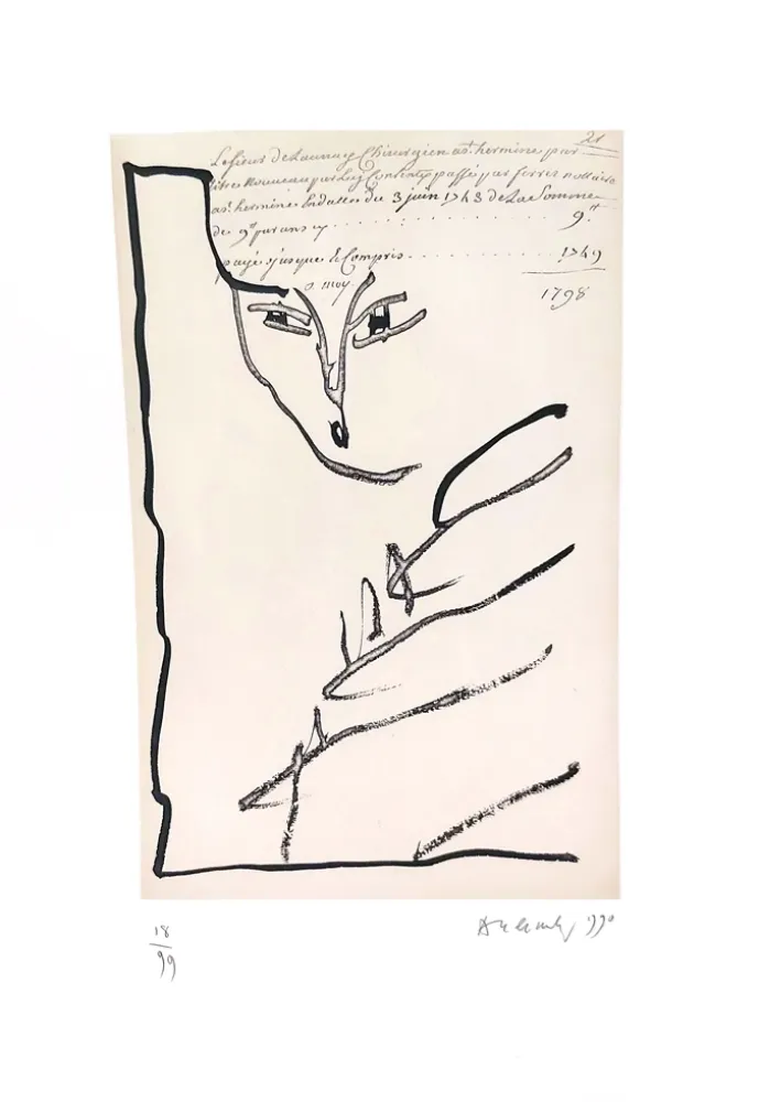 蚀刻飞尘法 Alechinsky - Devant notaire