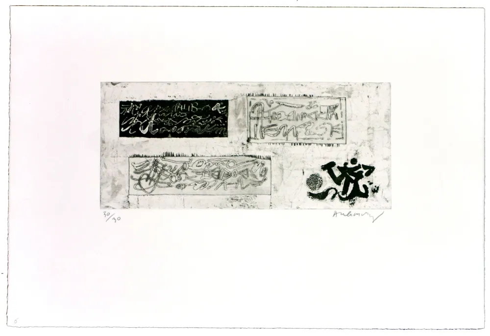 蚀刻版画 Alechinsky - Ecritures