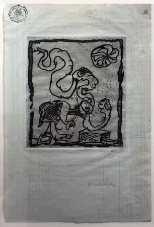 蚀刻版画 Alechinsky - Le dimanche du comptable