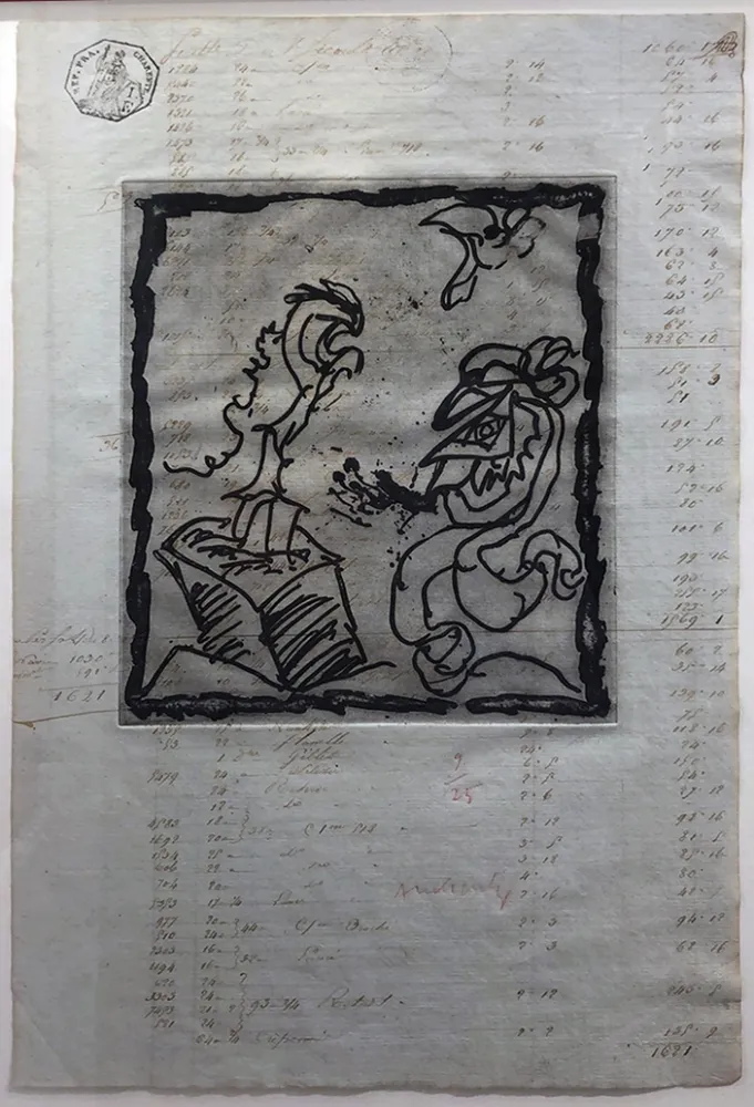 蚀刻版画 Alechinsky - Le dimanche du comptable