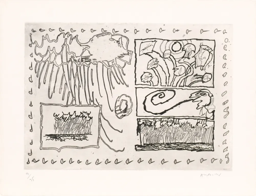 蚀刻版画 Alechinsky - Le rêve de l’ammonite