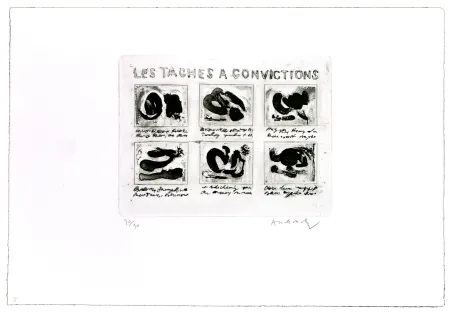 蚀刻版画 Alechinsky - Les tâches à convictions