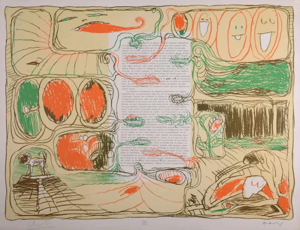 石版画 Alechinsky - Placard, 1975