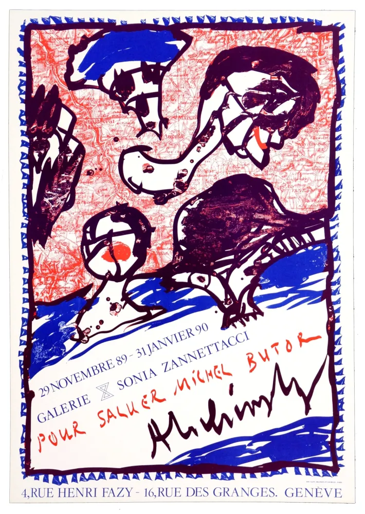石版画 Alechinsky - Pour saluer Michel Butor