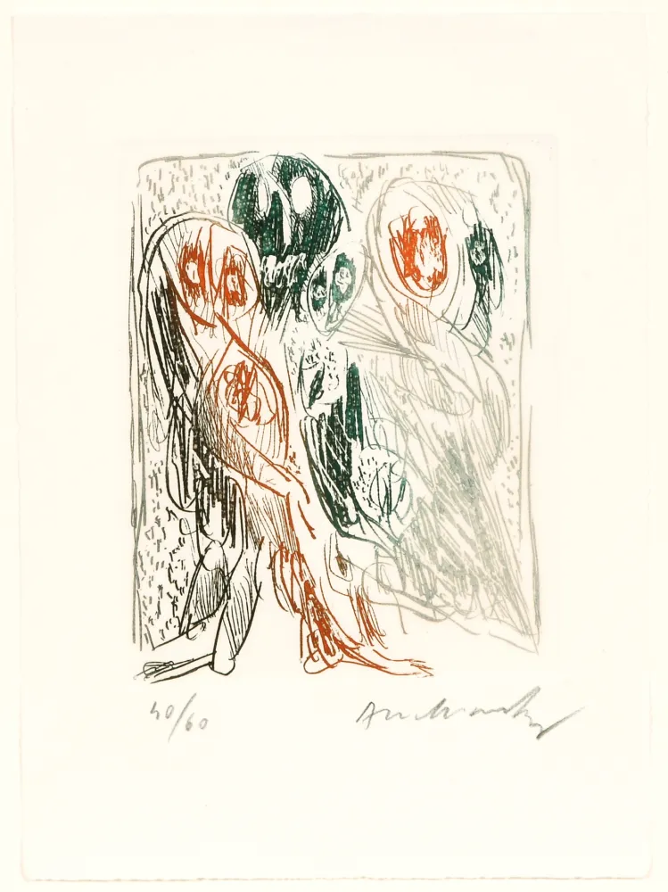 蚀刻版画 Alechinsky - Quelques vieilles lignes II