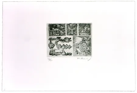 蚀刻版画 Alechinsky - Racines