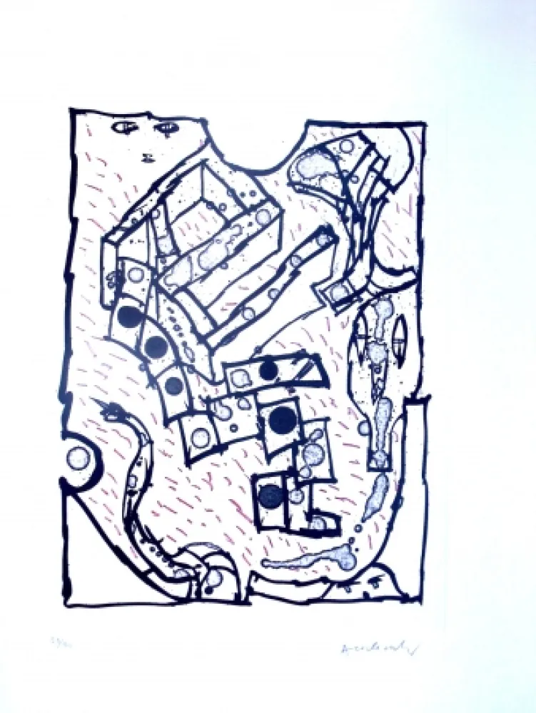 蚀刻飞尘法 Alechinsky - Sans Titre