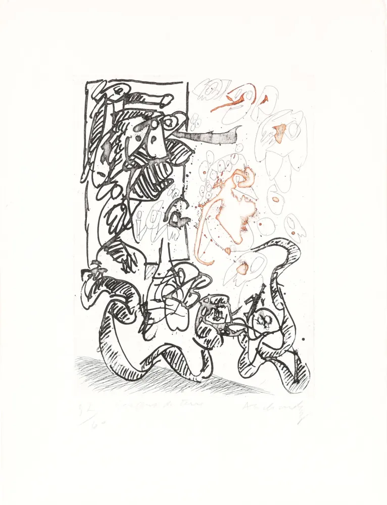 蚀刻版画 Alechinsky - Serpent de terre