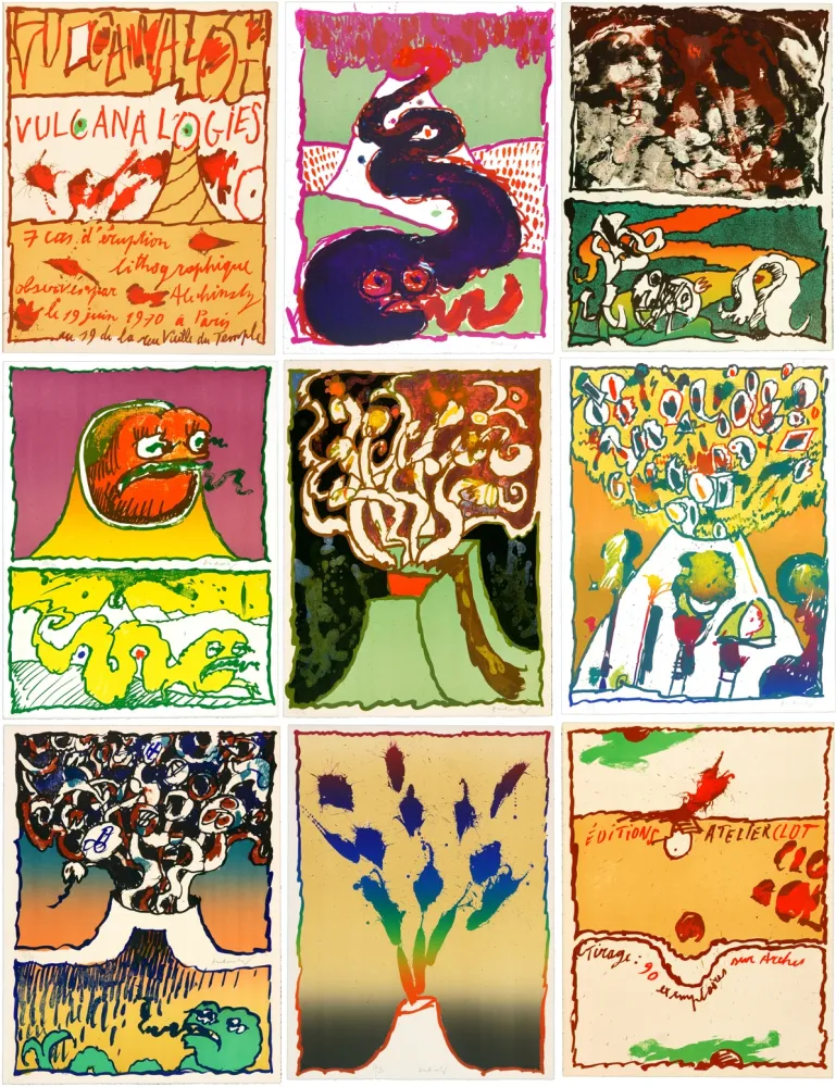 石版画 Alechinsky - Vulcanalogies I, II, III, IV, V, VI, VII (complete portfolio)