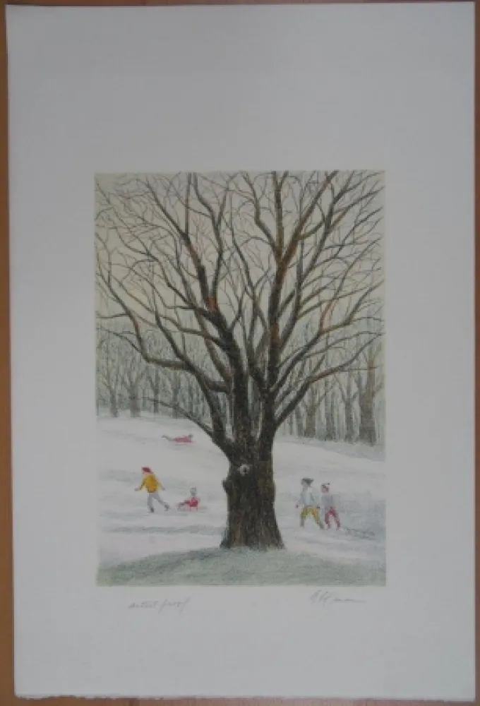 石版画 Altman - Winter in the Park