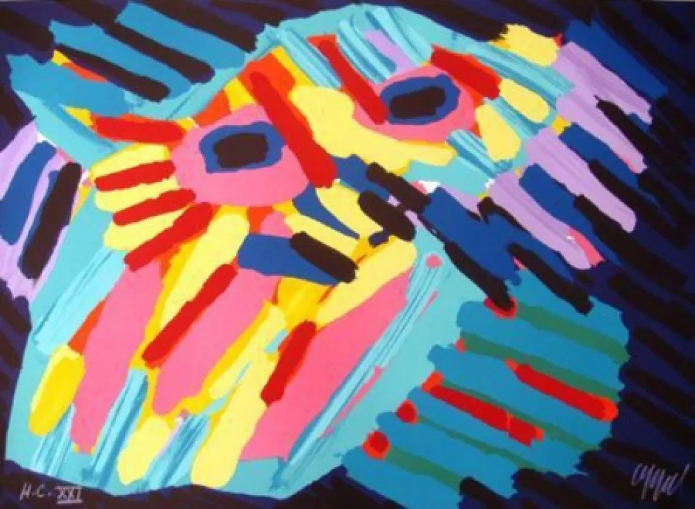 石版画 Appel - Big head coming