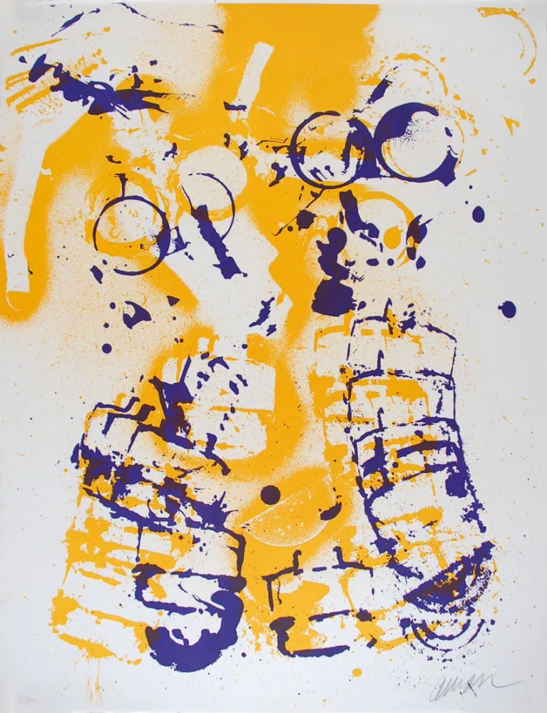 石版画 Arman - L'intérieur des choses V : Le Masque à Gaz