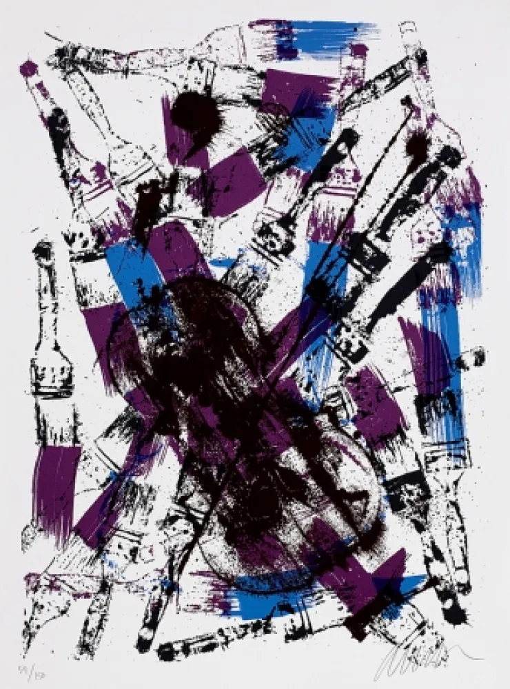 丝网印刷 Arman - Melodie brossée II.