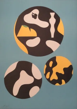 石版画 Arp - De la famille des étoiles.