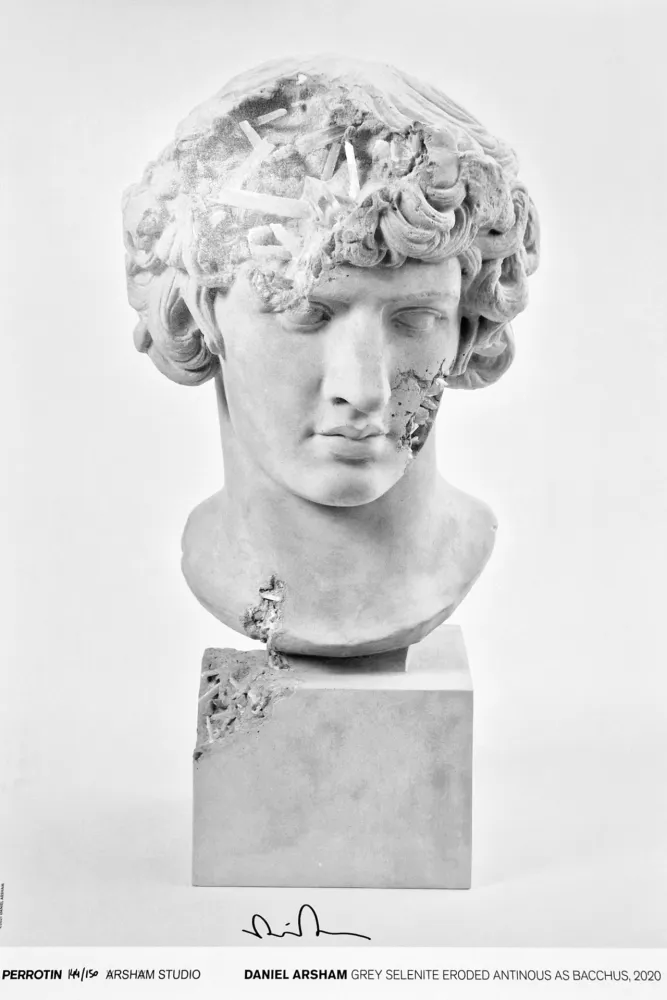 胶版印刷 Arsham - Grey Selenite Eroded Antinous as Bacchus