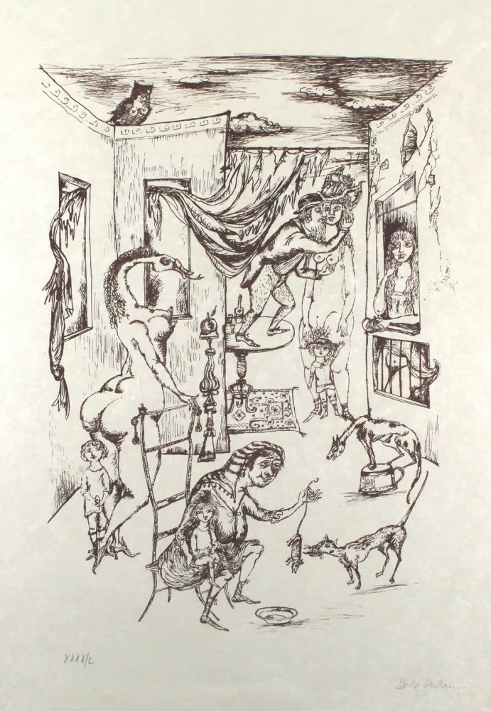 石版画 Bachem - Alternde Paris zum Muttertag