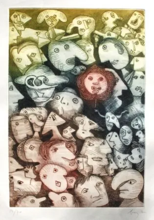 版画 Baj - Grande folla