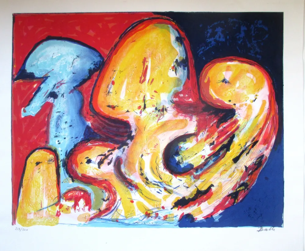 石版画 Balle - Composition