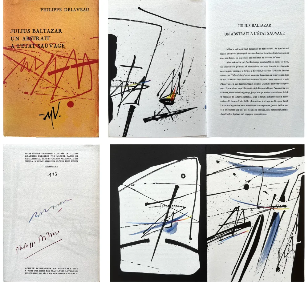 石版画 Baltazar - P. Delaveau: JULIUS BALTAZAR UN ABSTRAIT A L'ETAT SAUVAGE