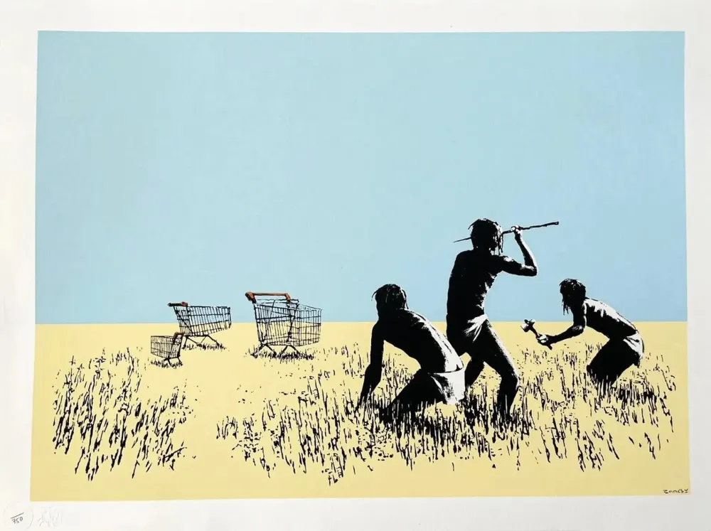 丝网印刷 Banksy - Trolley Hunters