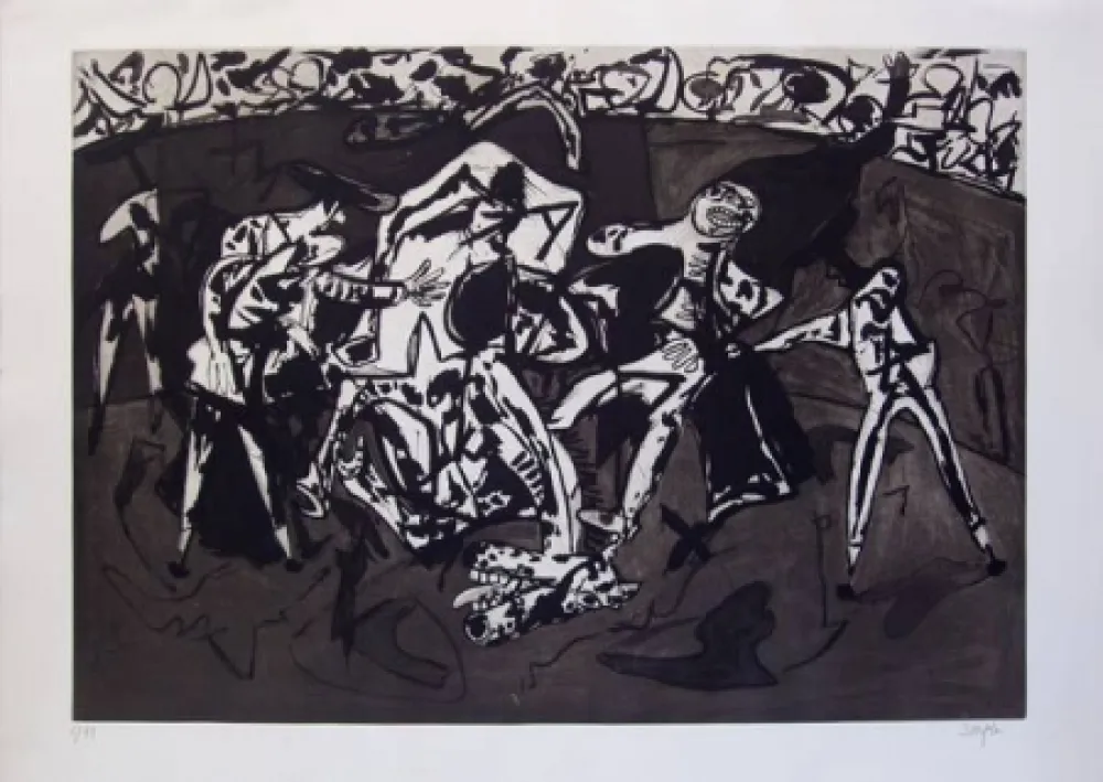 蚀刻飞尘法 Barjola  - Caída y cogida