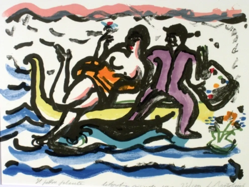 石版画 Bartolini - Il pittore galante