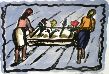 石版画 Bartolini - Le fioraie