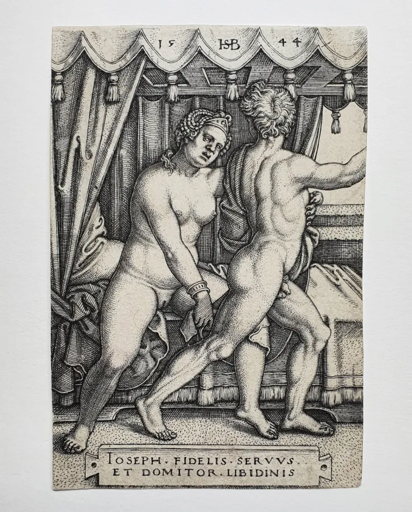 蚀刻版画 Beham - Joseph und Potiphars Weib (Joseph and Potiphar's wife)