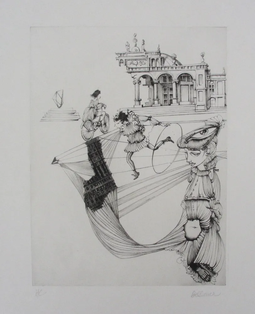 蚀刻飞尘法 Bellmer - Filles et cerceau