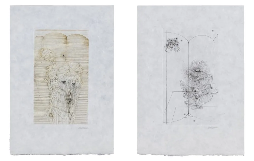 版画 Bellmer - MODE D'EMPLOI. Suite des 7 gravures signées sur Japon nacré (1967)