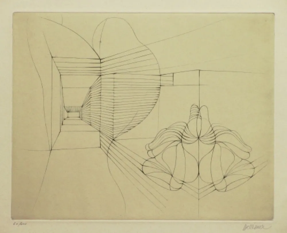 干刻版画 Bellmer - Souterrain Prénatal