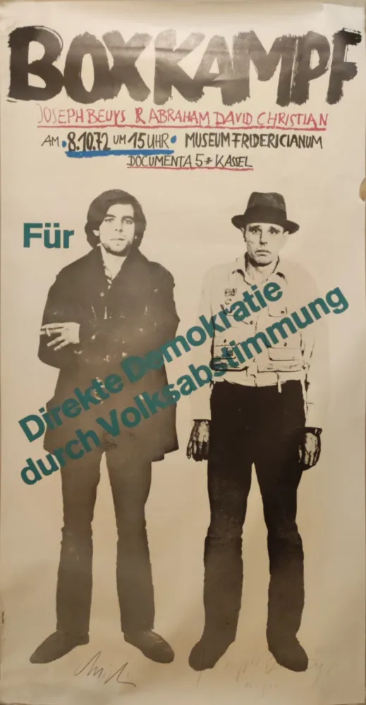 胶版印刷 Beuys - “Boxkampf für direkte Demokratie durch Volksabstimmung“, 1972.