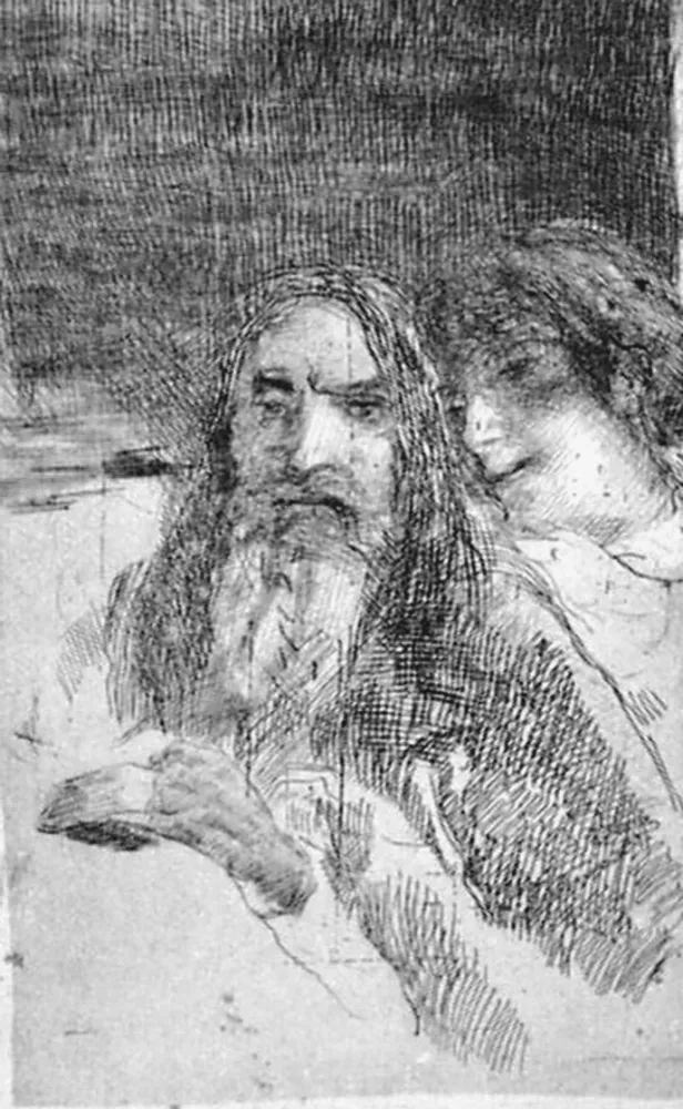 蚀刻版画 Bianchi - Studio di teste