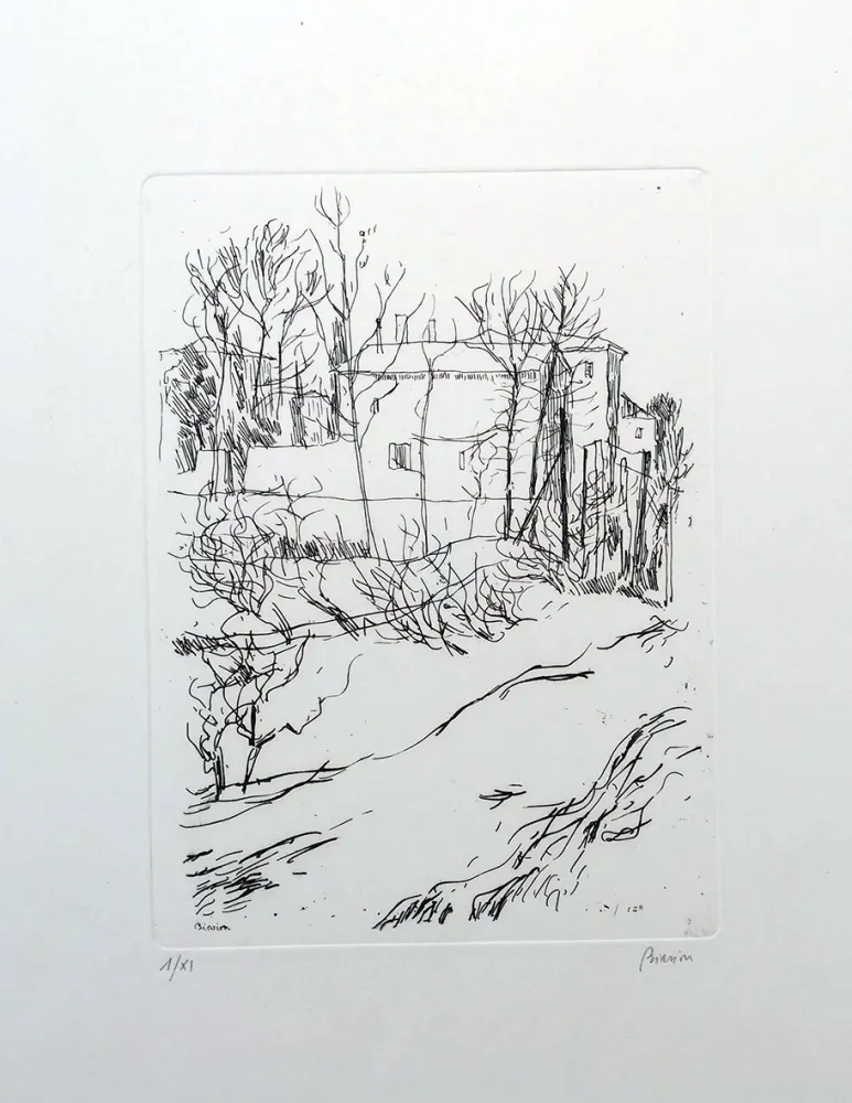 蚀刻版画 Biasion - Paesaggio