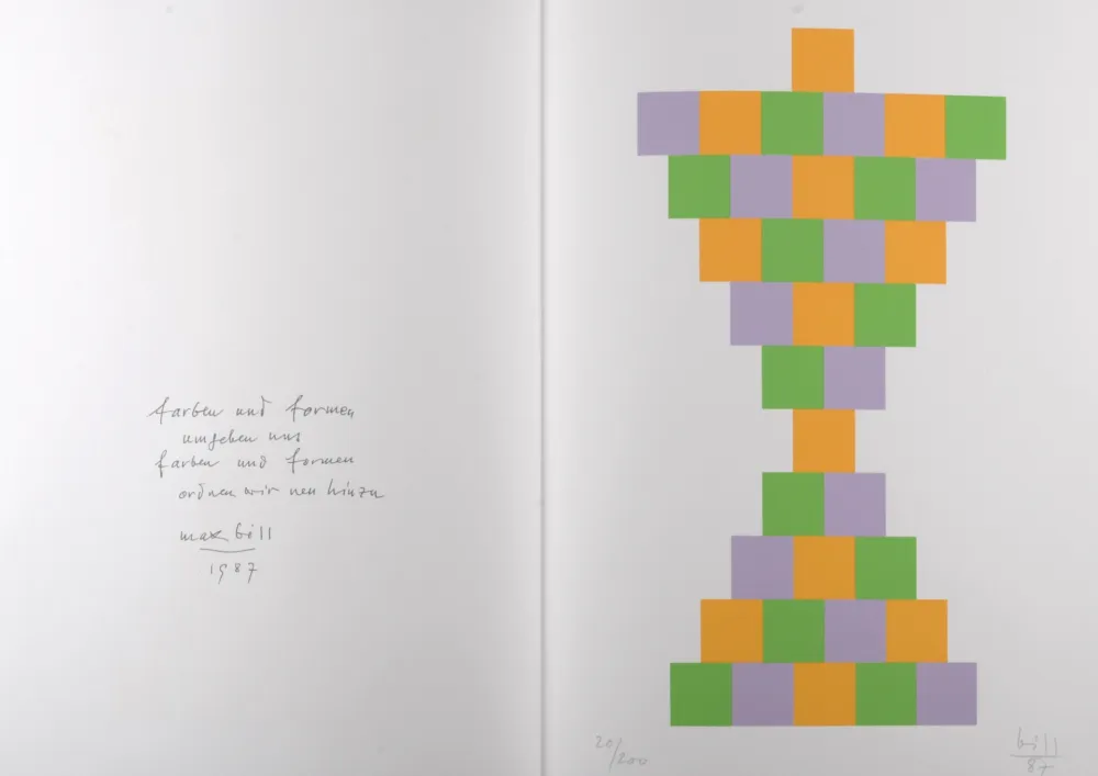 石版画 Bill - Farben und formen, 1987 - Hand-signed