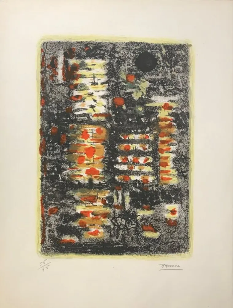 石版画 Bissiere - Lumière dans la forêt 