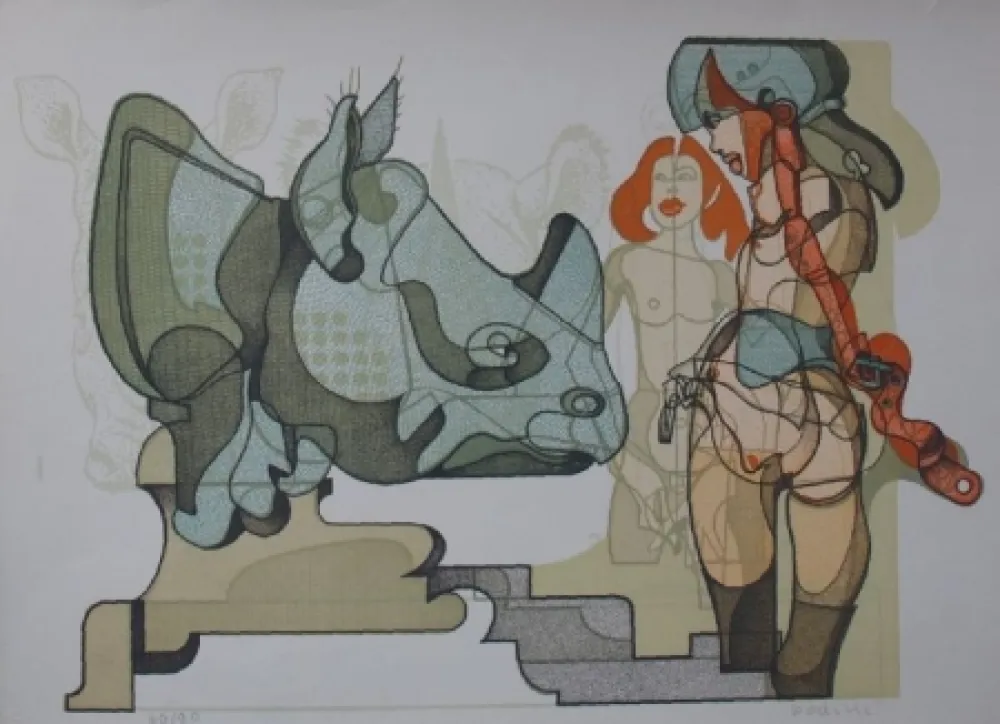 石版画 Bodini - Senza titolo