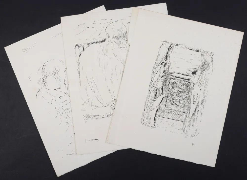 石版画 Bonnard - La vie de Sainte Monique #12, 1930 - Set of 3 lithographs