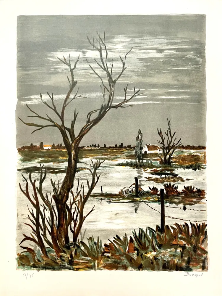 石版画 Boumian - Paysage