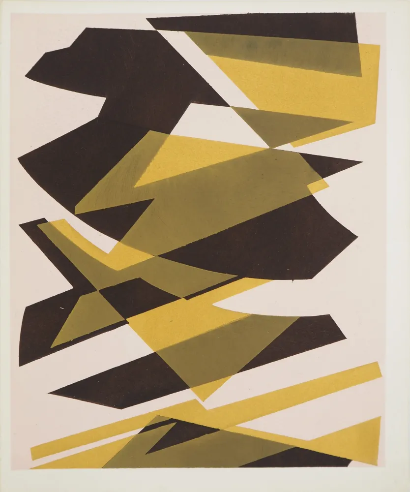 石版画 Bozzolini - Strates abstraites