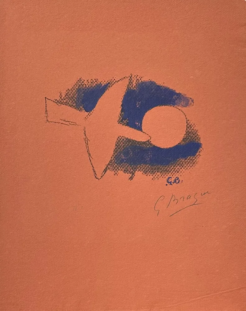 石版画 Braque - Astre et oiseau