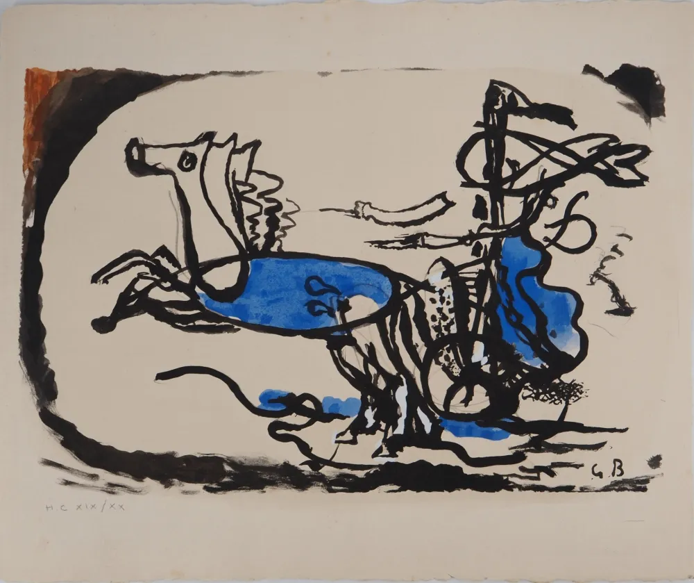 石版画 Braque - Le Char grec