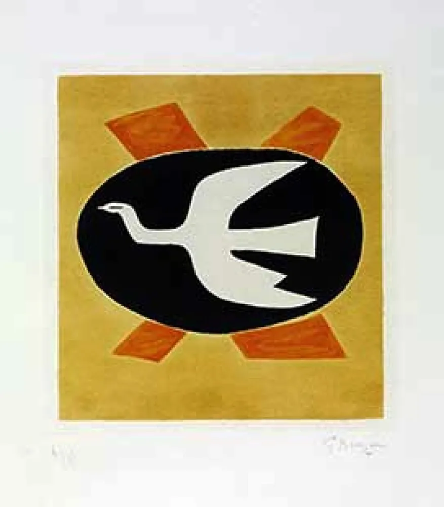 版画 Braque - OIseau de feu