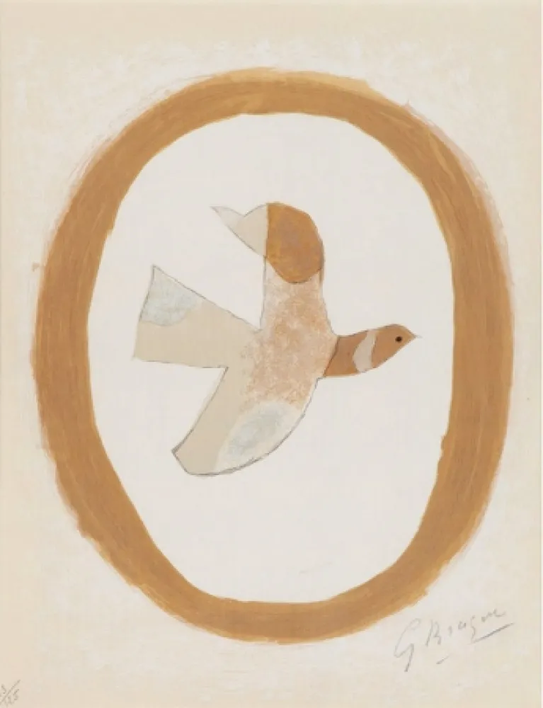 石版画 Braque - Oiseau des sables