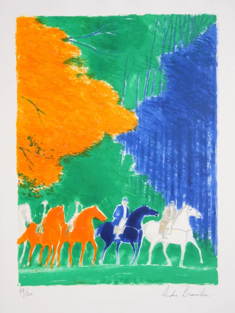 石版画 Brasilier - Promenade d'Automne