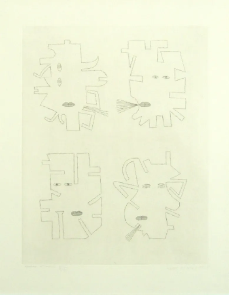 版画 Brauner - Codex d'un visage