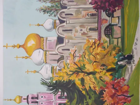 石版画 Brayer - Les jardins du Kremlin