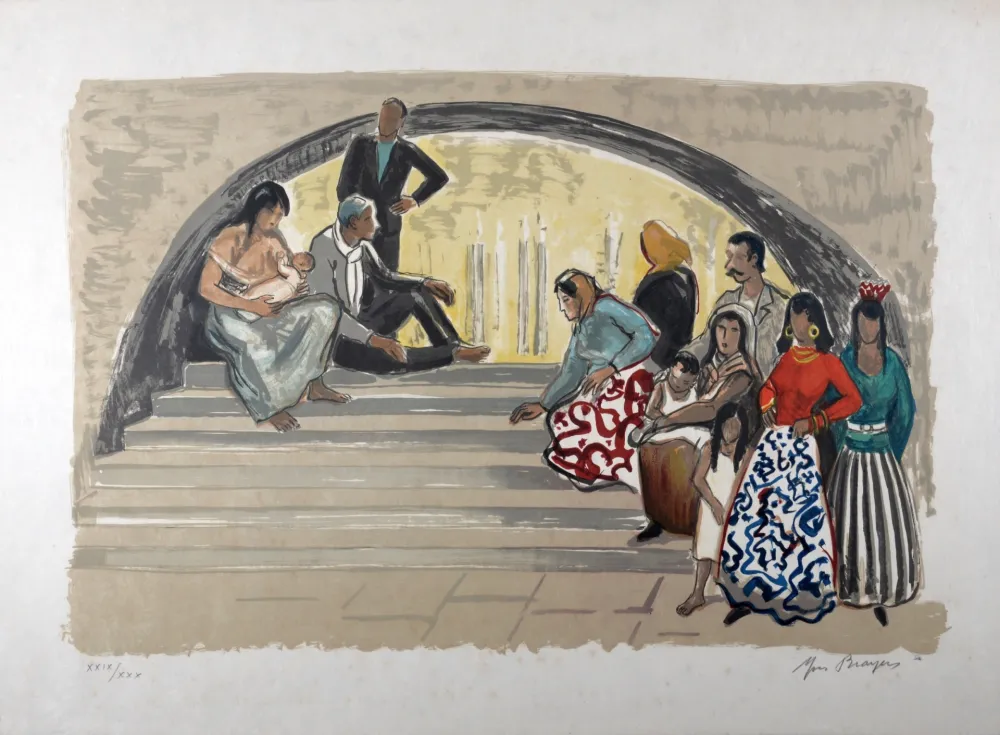 石版画 Brayer - Les Saintes-Maries de la mer (#5) - Hand-signed