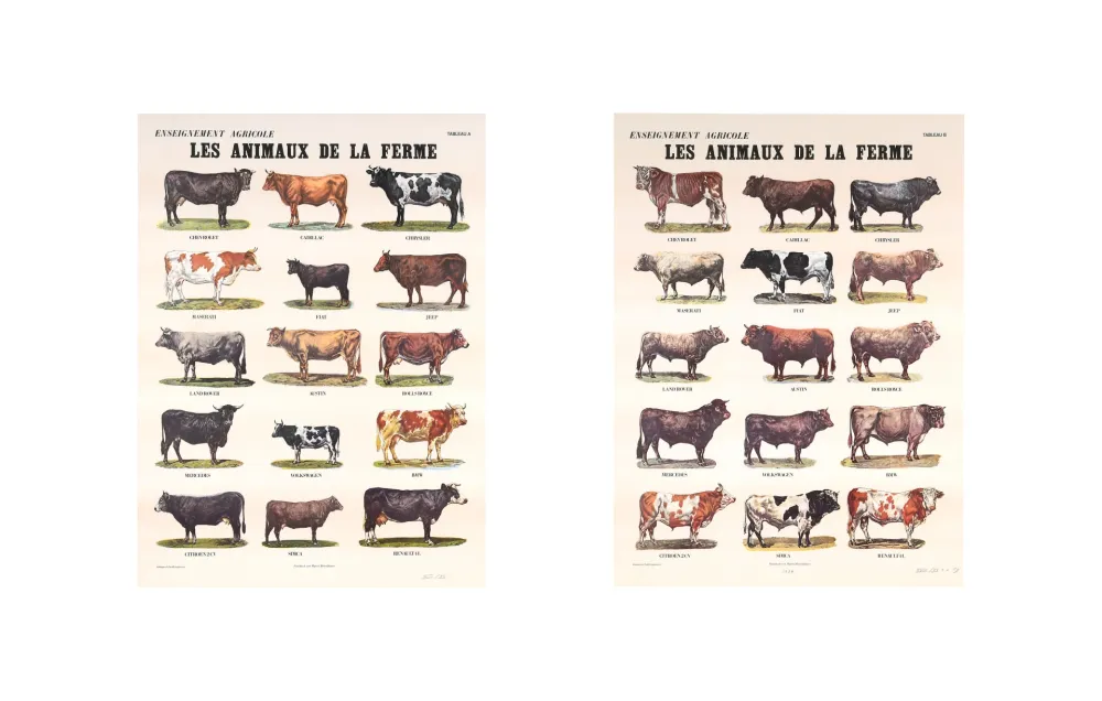 胶版印刷 Broodthaers - Les animaux de la ferme